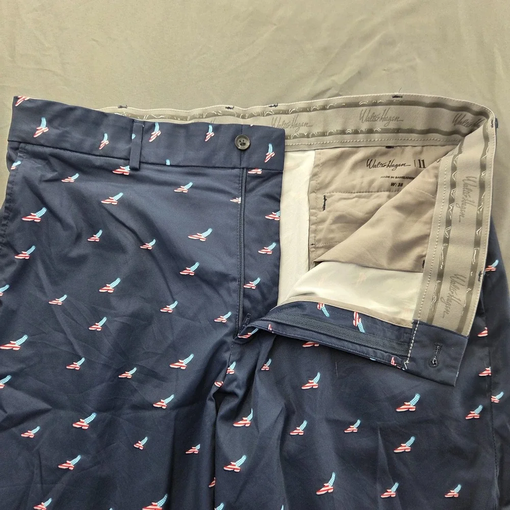 Walter Hagen Perfect 11 Golf Shorts Navy American Eagle Size 38 - Measured 37